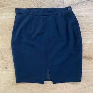 Valentino Boutique Black Front Slit Pencil Skirt